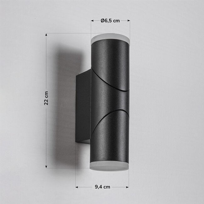 Adjustable round outdoor wall light Tess - Black