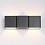 2-light designer outdoor wall light Preston - black with integrated LED