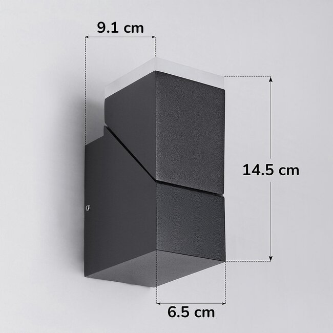Adjustable outdoor wall light Mila - black with integrated LED