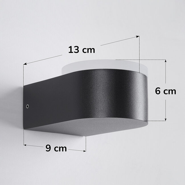 Feline outdoor wall light with integrated LEDs - Black