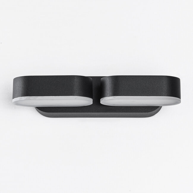 Adjustable 2-light outdoor wall light Stan - black with integrated LED