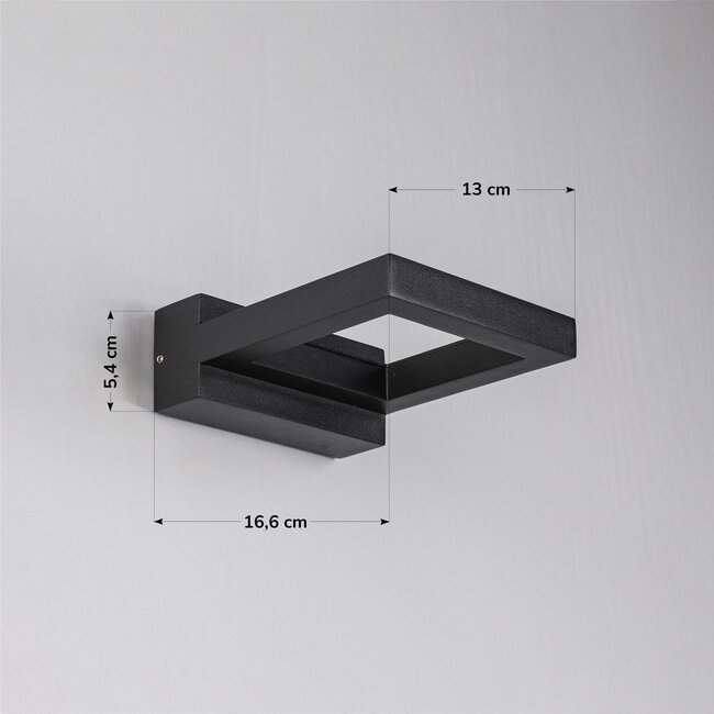 Designer outdoor wall light Vince - black with integrated LED