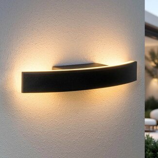 Design outdoor wall light Dean - black with integrated LED