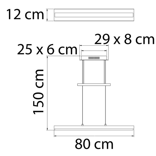 Modern pendant lamp Austin with integrated LEDs, 3-step dimmable