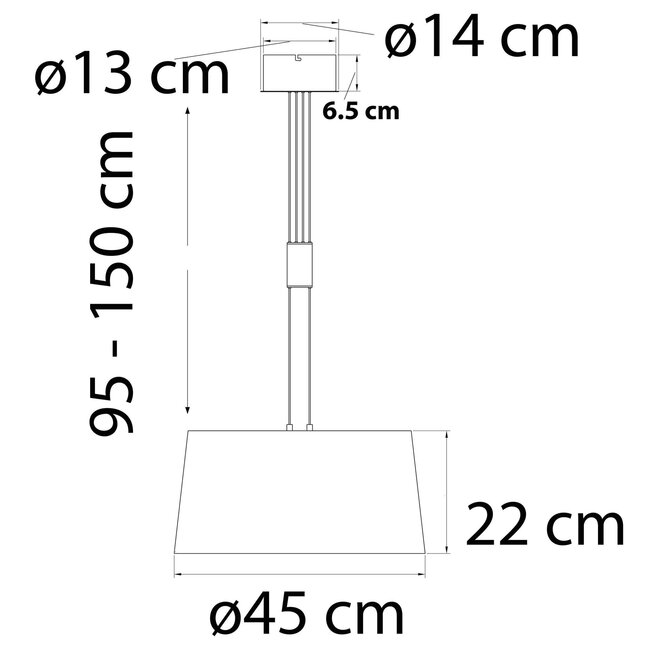 Modern Hazel pendant lamp with 3-step dimmable LEDs - satin nickel