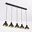 Modern 5-light pendant lamp Odin in black