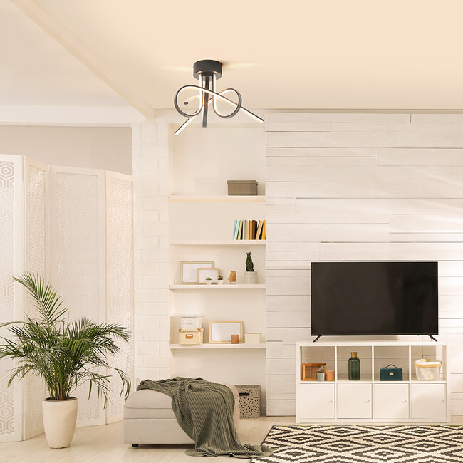 Black designer ceiling lamp Fallon - 3-step dimmable