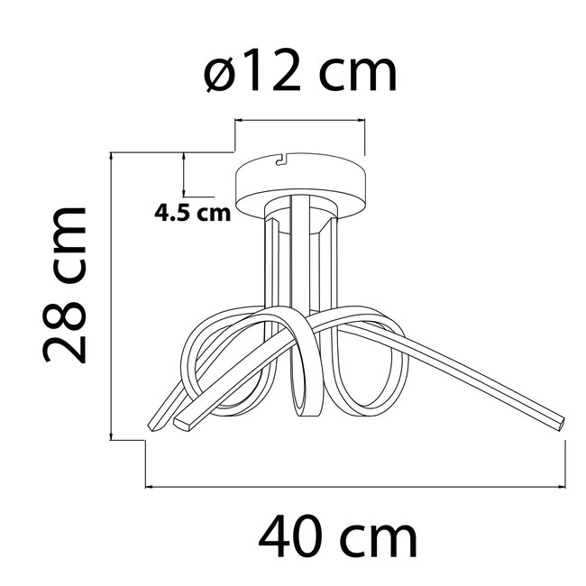 Black designer ceiling lamp Fallon - 3-step dimmable