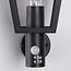Rustic outdoor wall light Dax with sensor - black