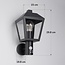 Country-style outdoor wall light Dax with sensor - black