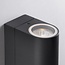 2-light outdoor wall light Curtis with sensor - black