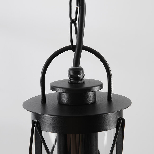Rustic outdoor pendant lamp Jayce - black