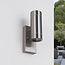 Designer lighting stainless steel outdoor wall light with twilight sensor, 2-light - Saul