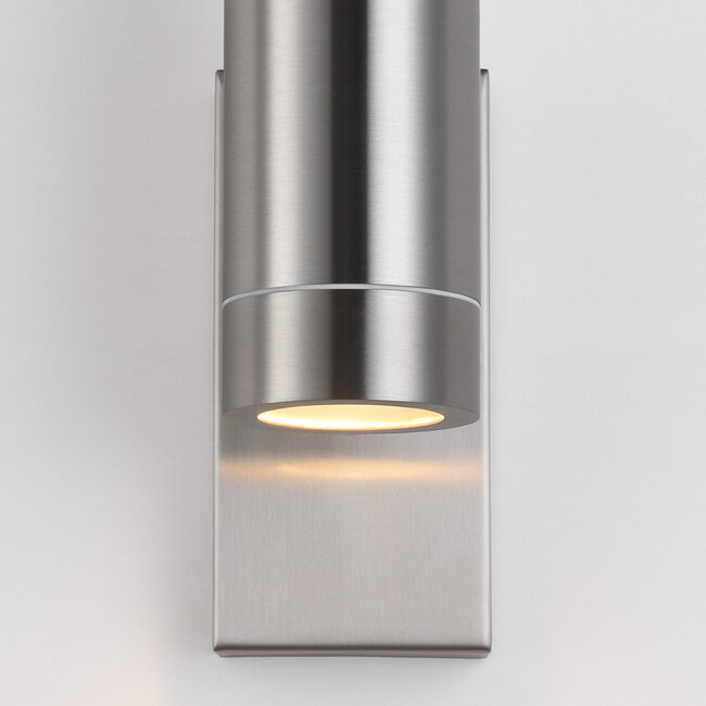 Designer lighting stainless steel outdoor wall light with twilight sensor, 2-light - Saul