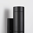 Modern outdoor wall light with twilight sensor, Black, 2-light - Zane