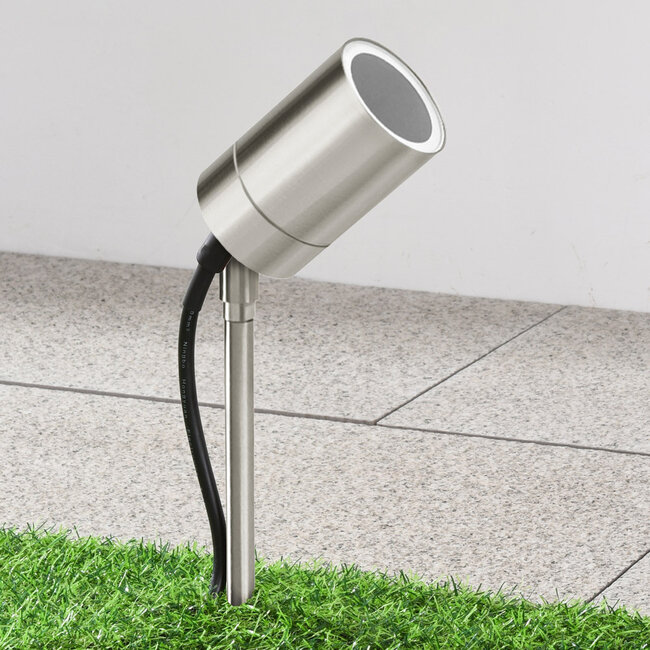 Modern garden spotlight stainless steel - Chad