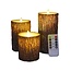 Tree bark candle set with remote control Arbor - Set of 3