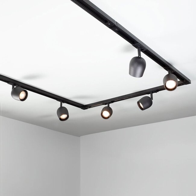 Modern 1.5 metre single-phase track lighting system with Day spotlights - Ceiling spotlights
