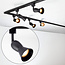 Modern 3-metre single-phase track lighting system with Elle spotlights - Ceiling spotlights