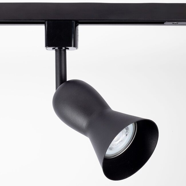 Modern 3-metre single-phase track lighting system with Elle spotlights - Ceiling spotlights