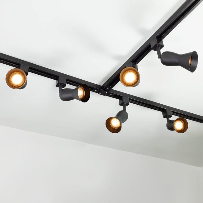 1.5 metre 1-phase track system set with Elle spotlights, black