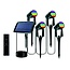 Solar RGB garden spotlight with ground spike (set of 4)