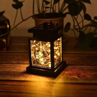 Rustic Solar table lamp, Black - Freya
