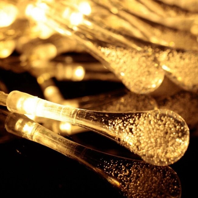 Raindrop-shaped solar string lights 5 metres 50 bulbs - Drippy