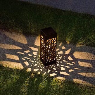 Black decorative solar spike spotlight Nola - Set of 6
