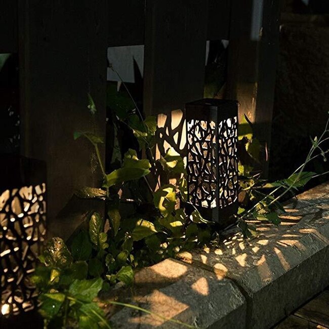 Black decorative solar spike spotlight Nola - Set of 6