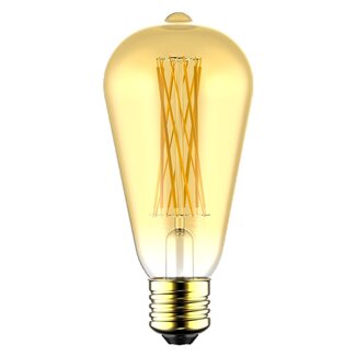 4.5W lamp with cross filament, 2200K, Amber glass, Ø64 - dimmable