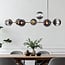 Sette designer pendant light with smoked glass globes