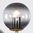 7-light designer pendant light Sette - smoked glass and gold