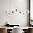 Designer lighting Hepta Gold pendant lamp with transparent glass spheres