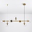 7-light designer pendant light Hepta - clear glass and gold