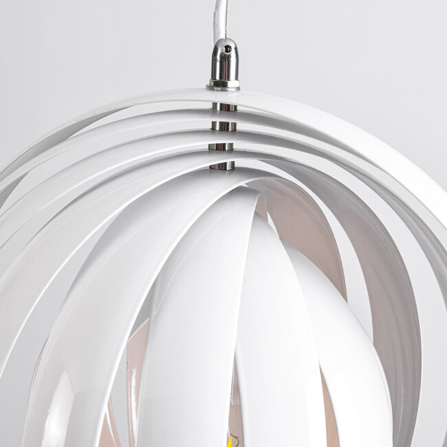 Designer pendant lamp in white iron, 1-light - Luana
