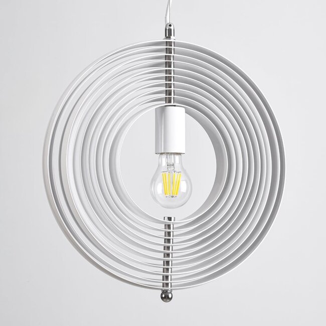 Designer pendant lamp in white iron, 1-light - Luana