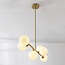 Designer ceiling lamp in Gold with opal white glass, 6-light - Aster