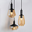 3-light designer pendant light Mala - amber glass