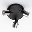 Industrial matt black ceiling spotlight with 3-light smoked glass grey glass - Chicago
