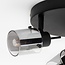 Industrial matt black ceiling spotlight with 3-light smoked glass grey glass - Chicago