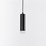 Luke 1-phase track tubular pendant light, black with matt diffuser