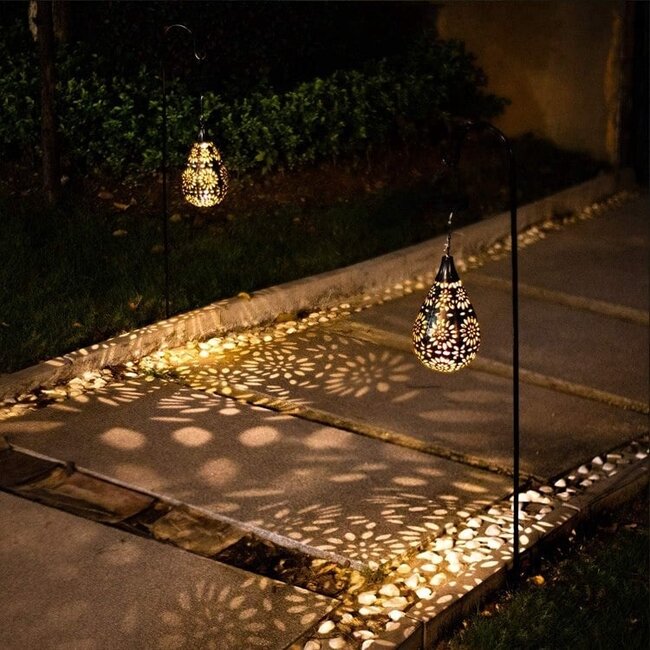 Solar pendant lamp drop design bronze - Zelia