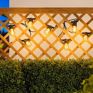 Solar string lights, 10 metres, 20 double Filament bulbs, 10W Solar panel