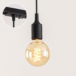 1-phase hanging fitting rail black - E27 (light bulbs not included)