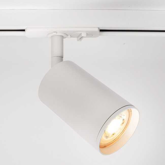 Modern 1.5 metre single-phase track lighting system with Jill spotlights - White