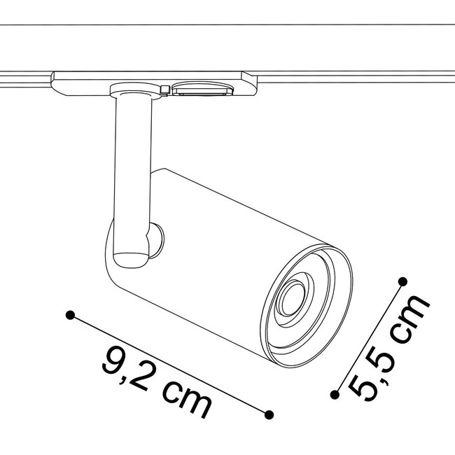 Black 1-phase Track lighting system, 1.5 metres, with Blake spotlights - ceiling spotlights