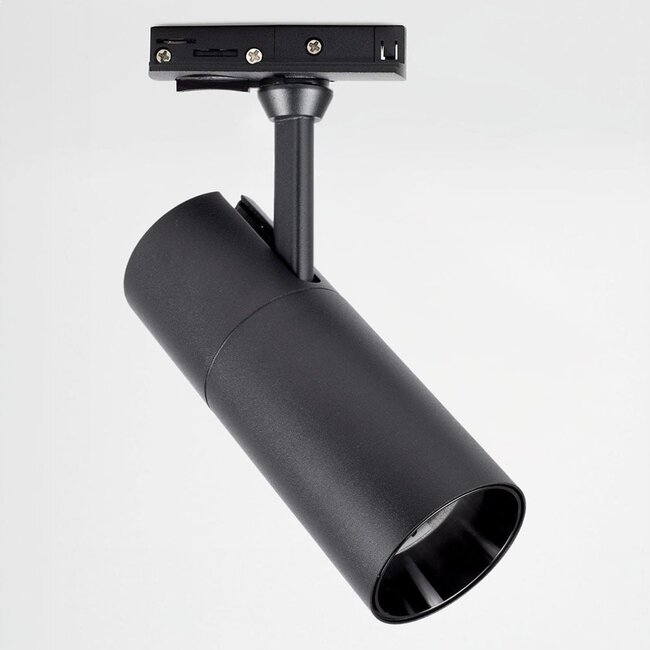 Modern 1-phase track lighting system, 3 metres, with Liam spotlights – Black