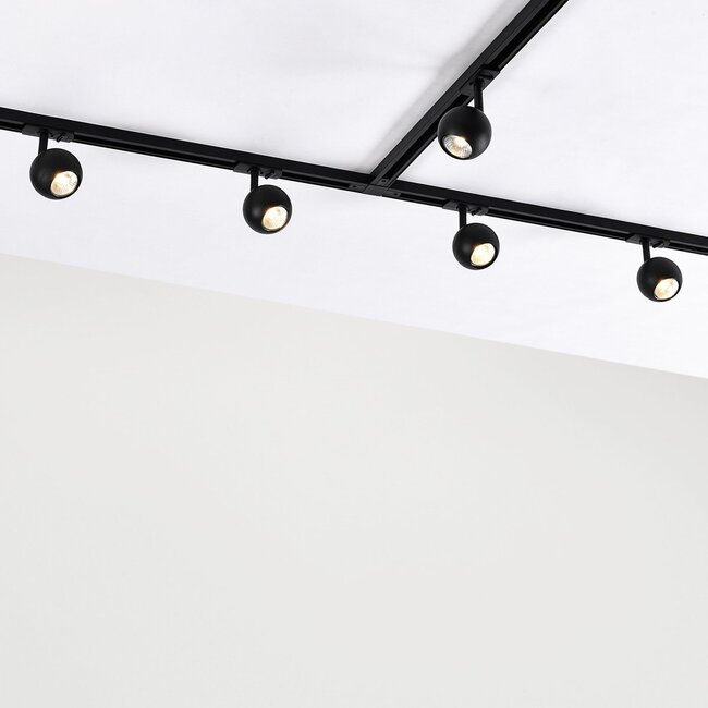 1.5 metre 1-phase track system set with Dex spotlights, black