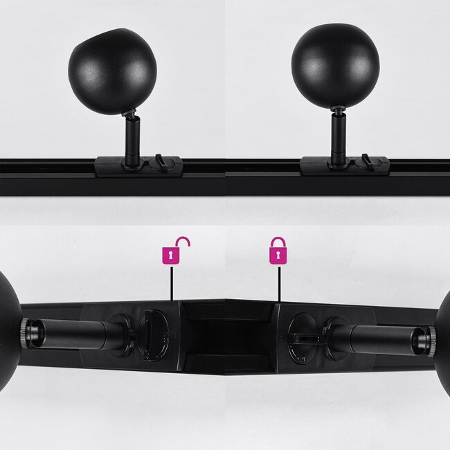 3-metre single-phase designer lighting track system with Dex spotlights - Ceiling rail